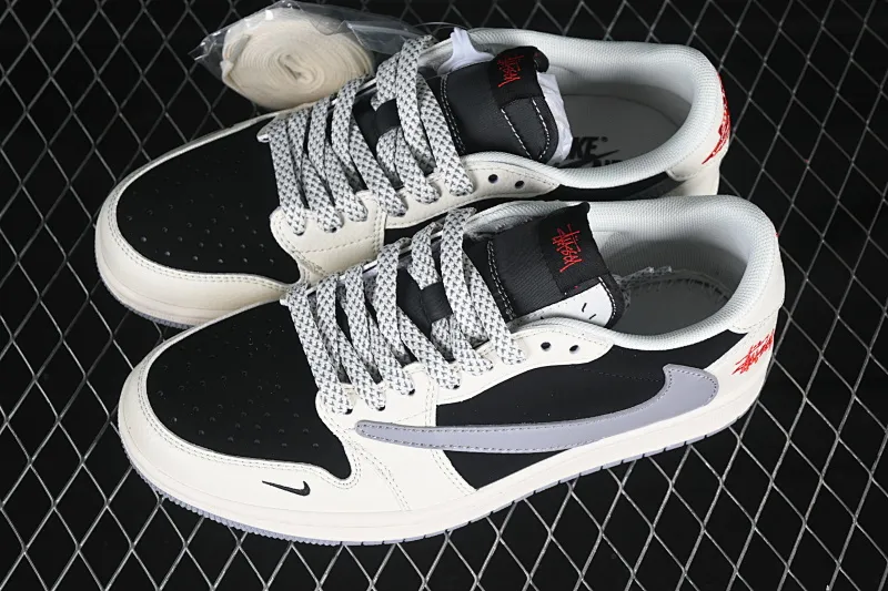 All Categories Air Jordan Jordan Series Basketball Shoes Air Jordan 1 Low High-end Customized Low-top Sneakers Travis Scott x Fragment Design x Air Jordan 1 Low OG SP AJ1 Joe 1 Stussi Co-branded Beige and Black Splicing Low-top Cultural Casual Sneakers XZ6188-575